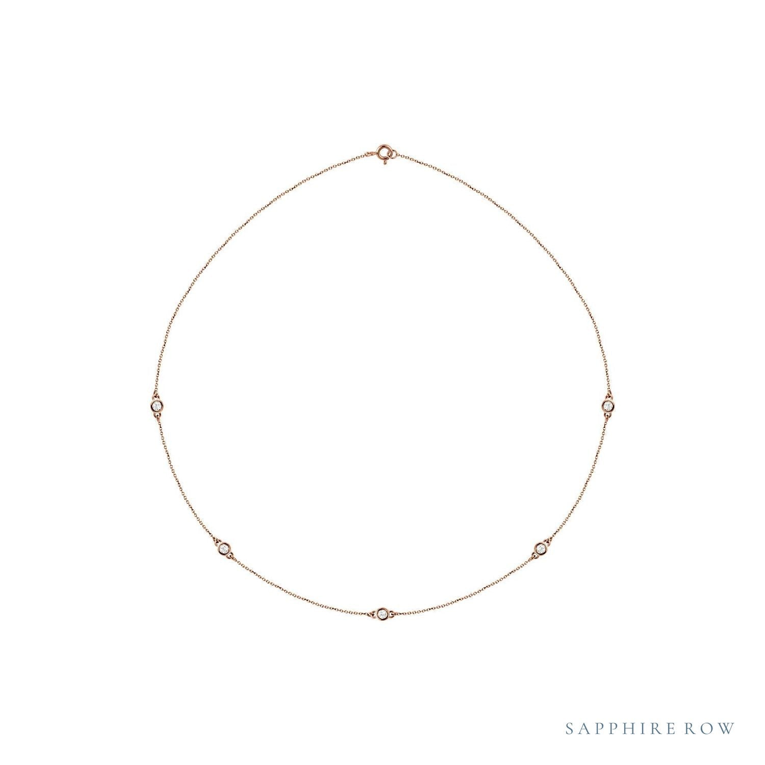 Sapphire Row Lab-Grown Diamond 5-Station Necklace - 1/2 ctw in Rose Gold
