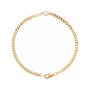 Lab-Grown Bezel-Set Gemstone Curb Bracelet in Diamond, Yellow Gold