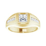 Lab-Grown Diamond Emerald-Cut Half-Bezel East-West Band in 14K yellow gold, alternate view