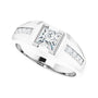 Lab-Grown Diamond Emerald-Cut Half-Bezel East-West Band in 14K white gold, alternate view