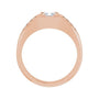 Lab-Grown Diamond Emerald-Cut Half-Bezel East-West Band in 14K rose gold, alternate view