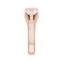 Lab-Grown Diamond Emerald-Cut Half-Bezel East-West Band in 14K rose gold, alternate view