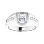 Lab-Grown Diamond Emerald-Cut Half-Bezel East-West Band in platinum, alternate view