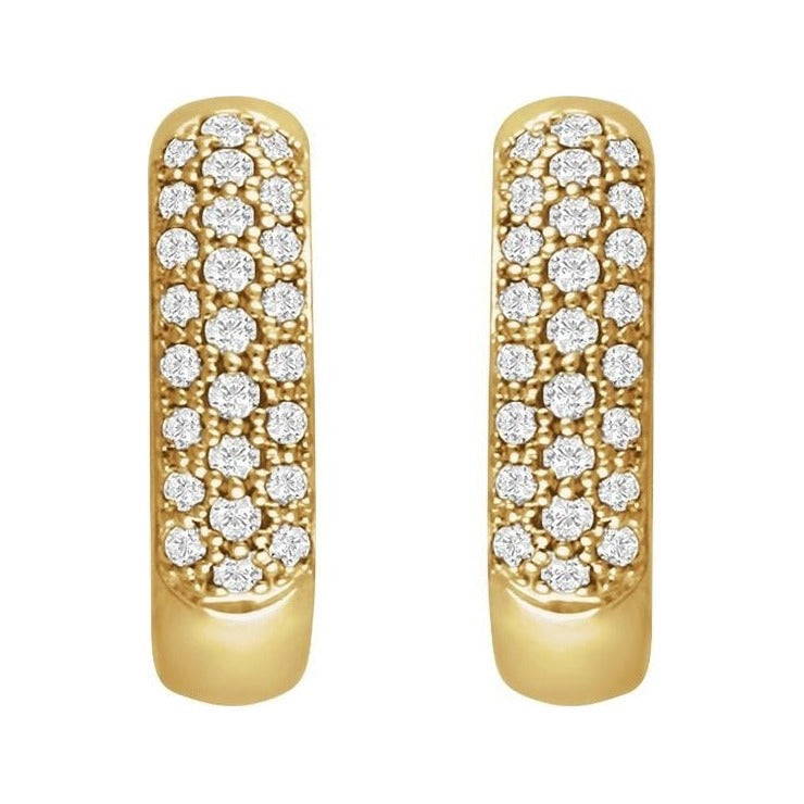 Lab-Grown Diamond French Pavé Thick Huggie Earrings
