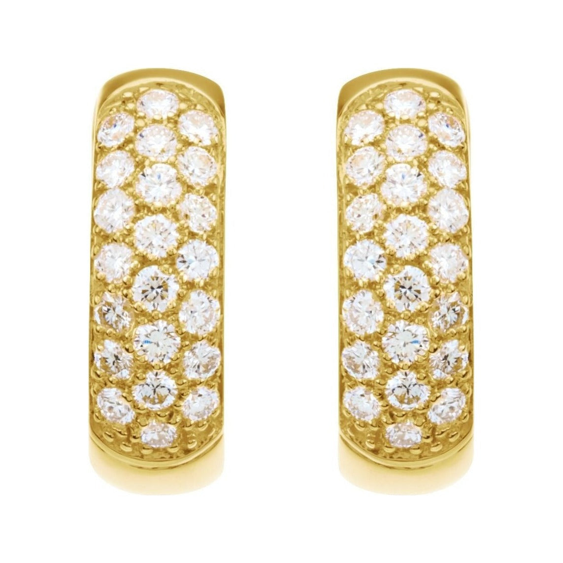 Lab-Grown Diamond French Pavé Thick Huggie Earrings