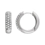 Lab-Grown Diamond French Pavé Thick Huggie Earrings in 14K white gold