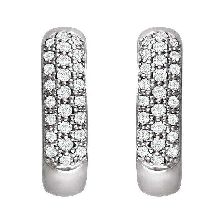 Lab-Grown Diamond French Pavé Thick Huggie Earrings