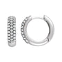 Lab-Grown Diamond French Pavé Thick Huggie Earrings in 14K white gold, alternate view