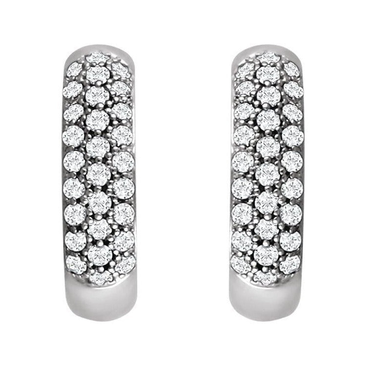 Lab-Grown Diamond French Pavé Thick Huggie Earrings