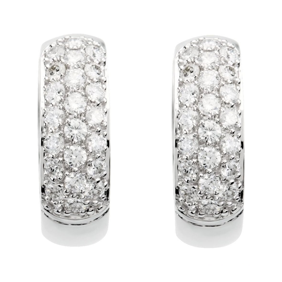 Lab-Grown Diamond French Pavé Thick Huggie Earrings