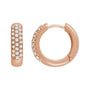 Lab-Grown Diamond French Pavé Thick Huggie Earrings in 14K rose gold