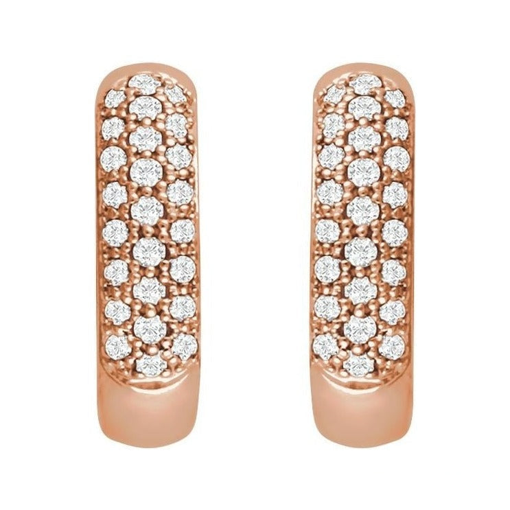Lab-Grown Diamond French Pavé Thick Huggie Earrings
