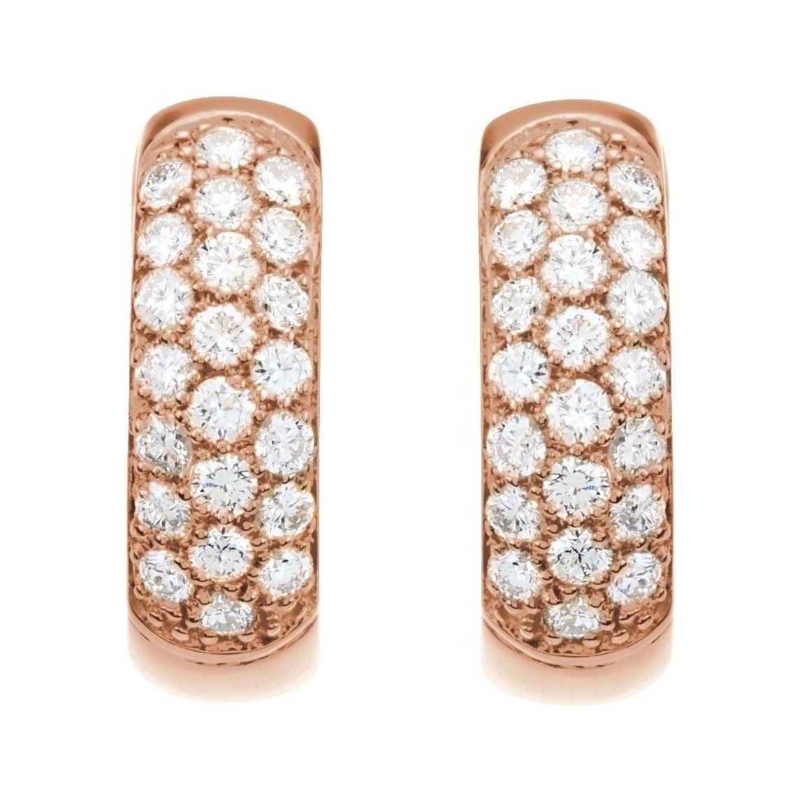 Lab-Grown Diamond French Pavé Thick Huggie Earrings