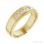 Lab-Grown Diamond Grooved Five-Stone Channel-Set Band in 14K yellow gold, alternate view