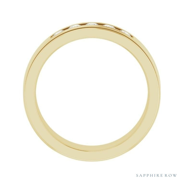 Lab-Grown Diamond Grooved Five-Stone Channel-Set Band