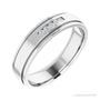Lab-Grown Diamond Grooved Five-Stone Channel-Set Band in 14K white gold