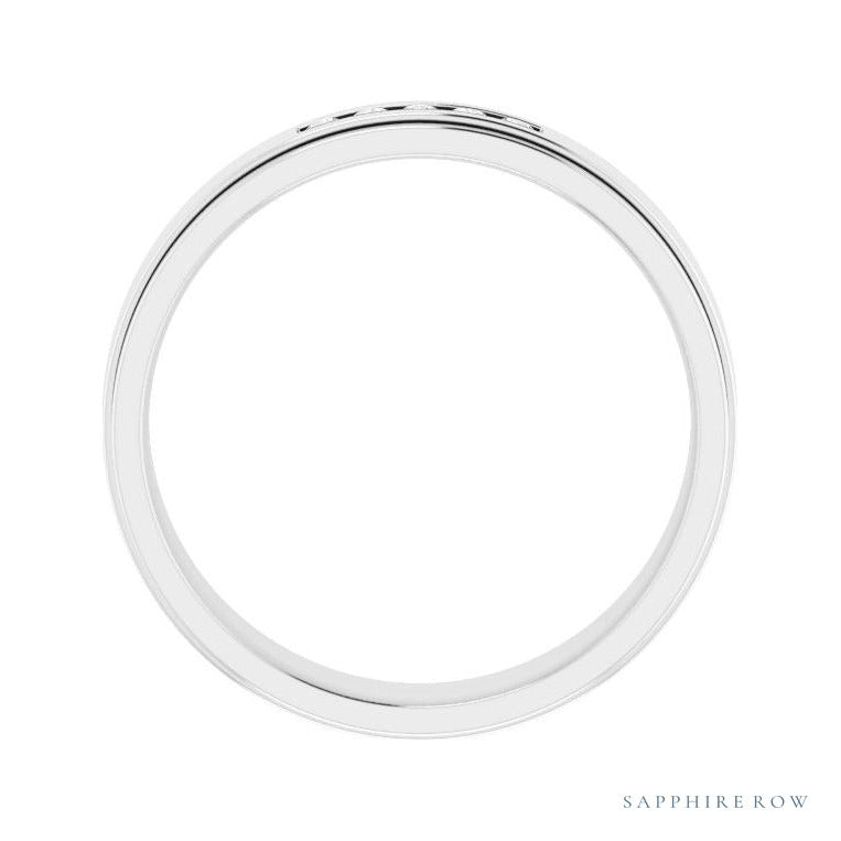 Lab-Grown Diamond Grooved Five-Stone Channel-Set Band