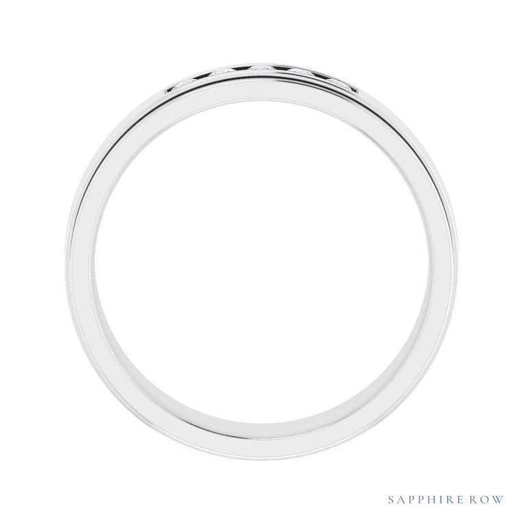 Lab-Grown Diamond Grooved Five-Stone Channel-Set Band