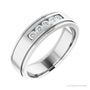 Lab-Grown Diamond Grooved Five-Stone Channel-Set Band in 14K white gold, alternate view