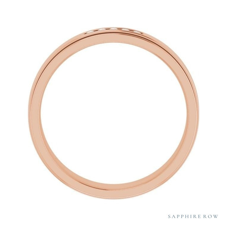 Lab-Grown Diamond Grooved Five-Stone Channel-Set Band