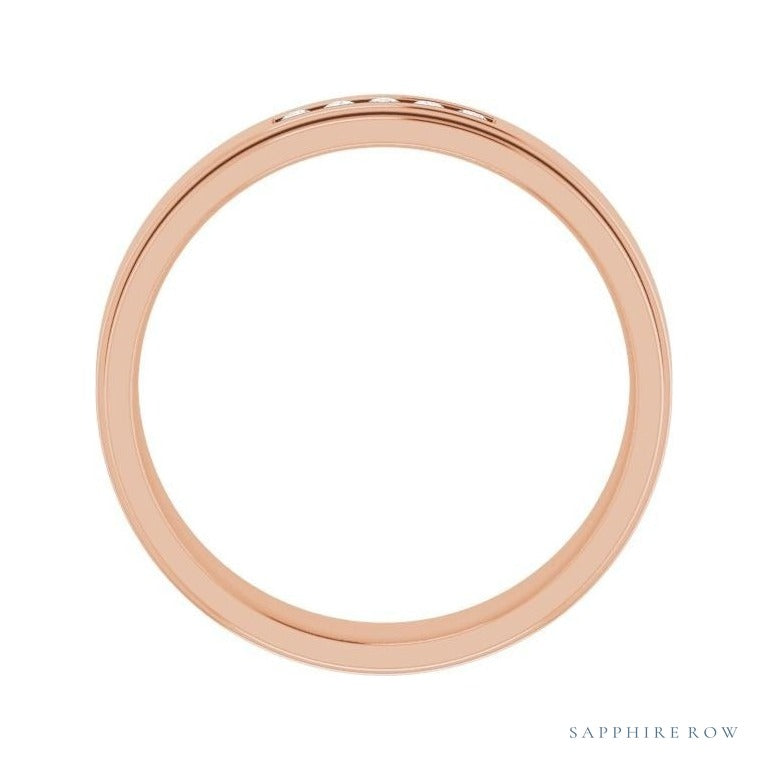 Lab-Grown Diamond Grooved Five-Stone Channel-Set Band