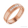 Lab-Grown Diamond Grooved Five-Stone Channel-Set Band in 14K rose gold, alternate view