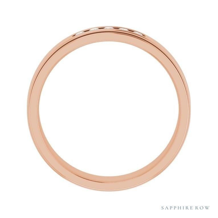 Lab-Grown Diamond Grooved Five-Stone Channel-Set Band