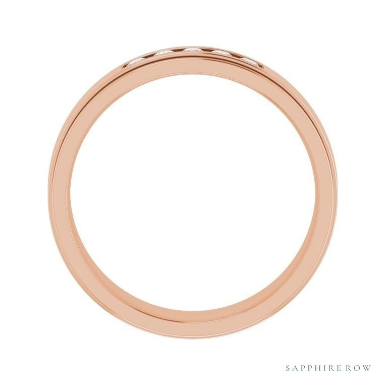 Lab-Grown Diamond Grooved Five-Stone Channel-Set Band