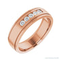 Lab-Grown Diamond Grooved Five-Stone Channel-Set Band in 14K rose gold, alternate view