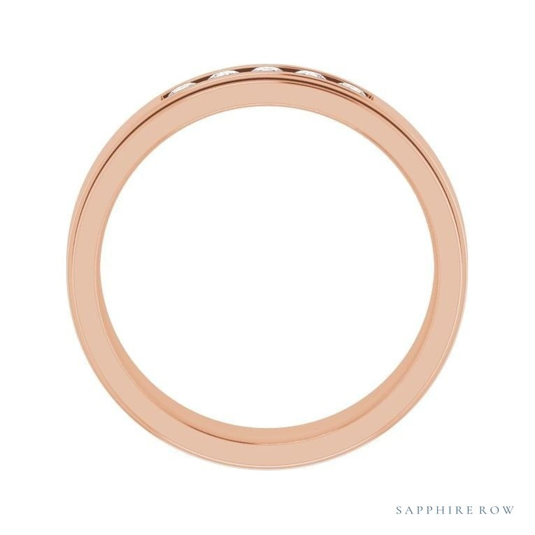 Lab-Grown Diamond Grooved Five-Stone Channel-Set Band