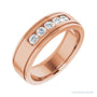 Lab-Grown Diamond Grooved Five-Stone Channel-Set Band in 14K rose gold, alternate view