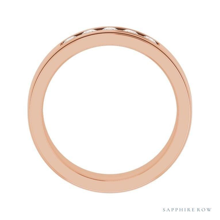 Lab-Grown Diamond Grooved Five-Stone Channel-Set Band