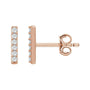 Lab-Grown Diamond Pavé Bar Earrings in 14K rose gold