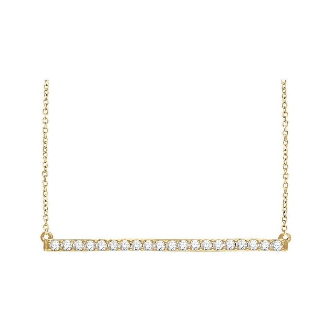 Lab-Grown Diamond Pavé Bar Necklace in 14K yellow gold