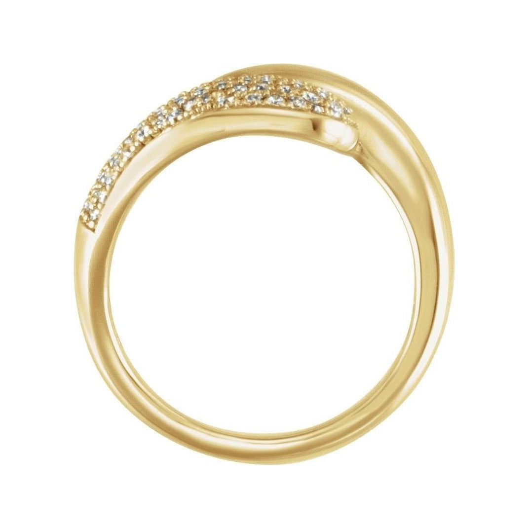 Lab-Grown Diamond Pavé Dome Wrap Ring in 14K yellow gold, alternate view