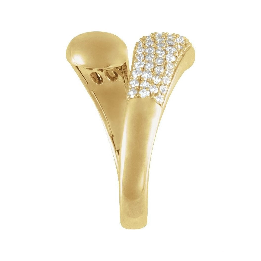 Lab-Grown Diamond Pavé Dome Wrap Ring in 14K yellow gold, alternate view