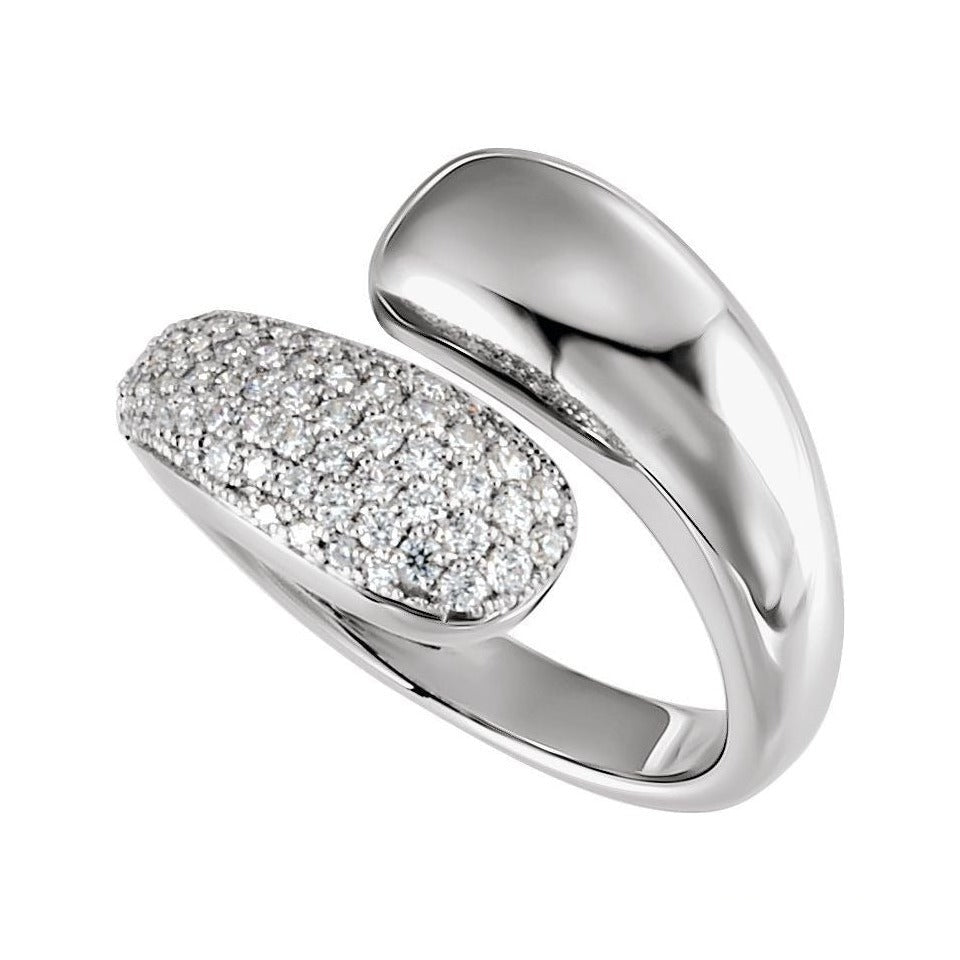 Lab-Grown Diamond Pavé Dome Wrap Ring in 14K white gold