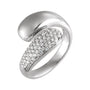 Lab-Grown Diamond Pavé Dome Wrap Ring in 14K white gold, alternate view
