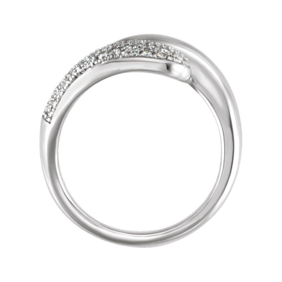 Lab-Grown Diamond Pavé Dome Wrap Ring in 14K white gold, alternate view