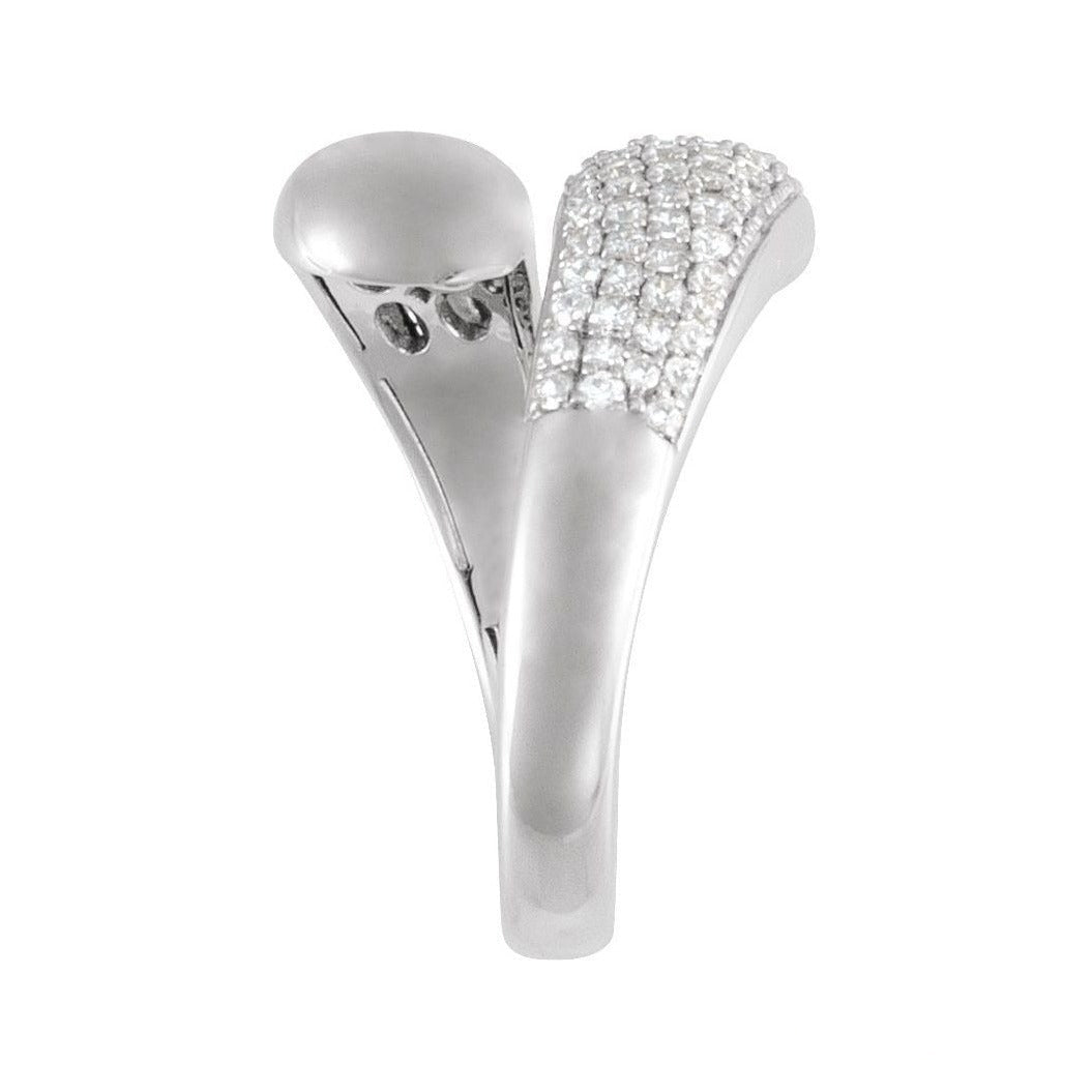 Lab-Grown Diamond Pavé Dome Wrap Ring in 14K white gold, alternate view