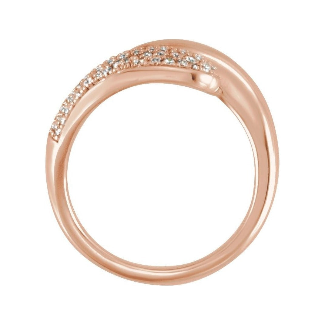 Lab-Grown Diamond Pavé Dome Wrap Ring in 14K rose gold, alternate view