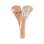 Lab-Grown Diamond Pavé Dome Wrap Ring in 14K rose gold, alternate view