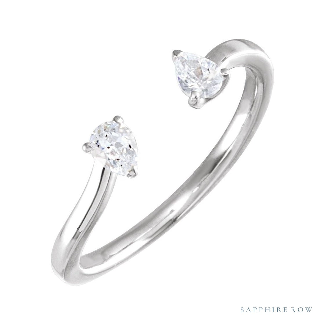 Lab-Grown Diamond Pear-Cut Wrap Ring in 14K white gold