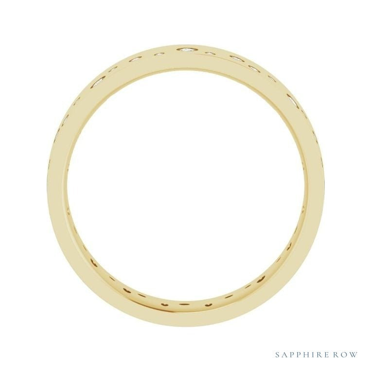Lab-Grown Diamond Scattered Cigar Band in 14K yellow gold, alternate view