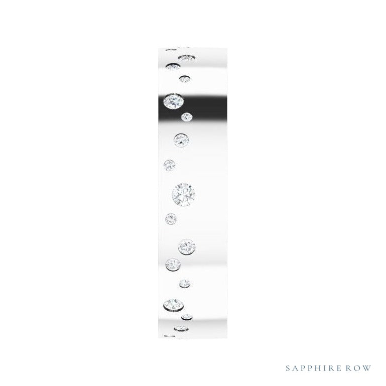 Lab-Grown Diamond Scattered Cigar Band in 14K white gold, alternate view