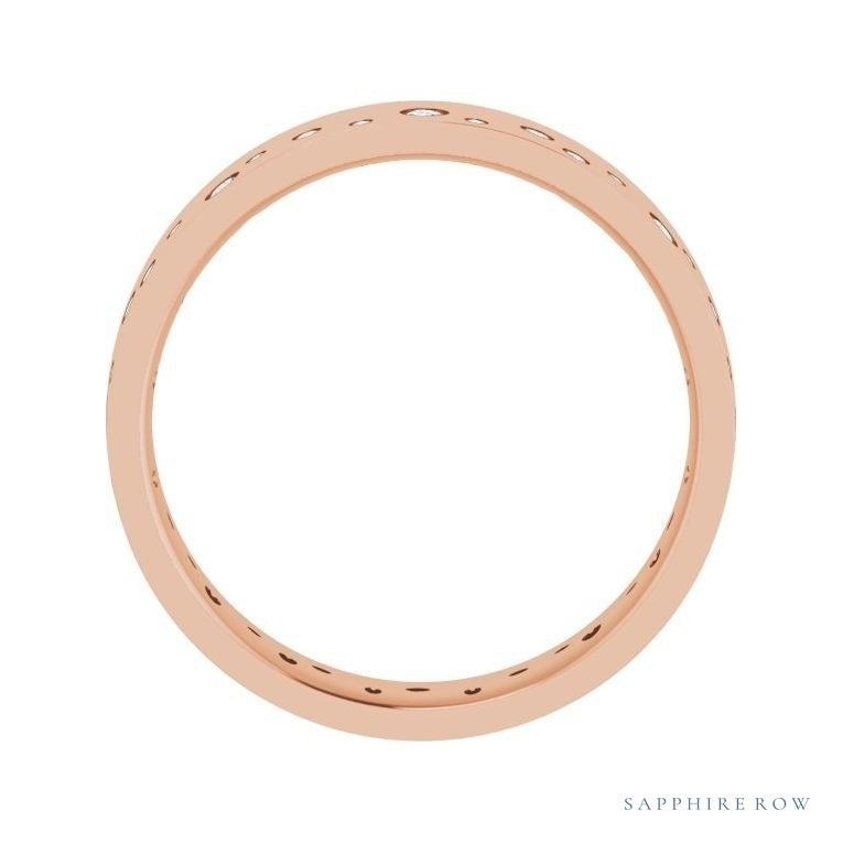 Lab-Grown Diamond Scattered Cigar Band in 14K rose gold, alternate view