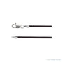Sapphire Row Leather Cord Necklace - Black leather, White Gold clasp