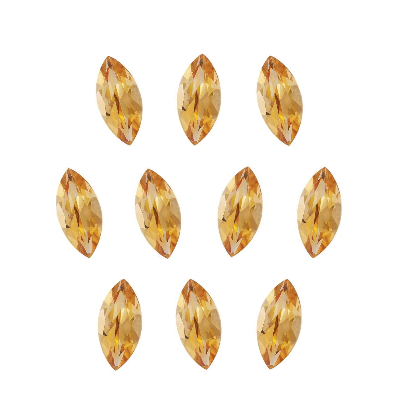 Lot of 10: 10x5 mm natural orange citrine, marquise cut | Sapphire Row · cut7