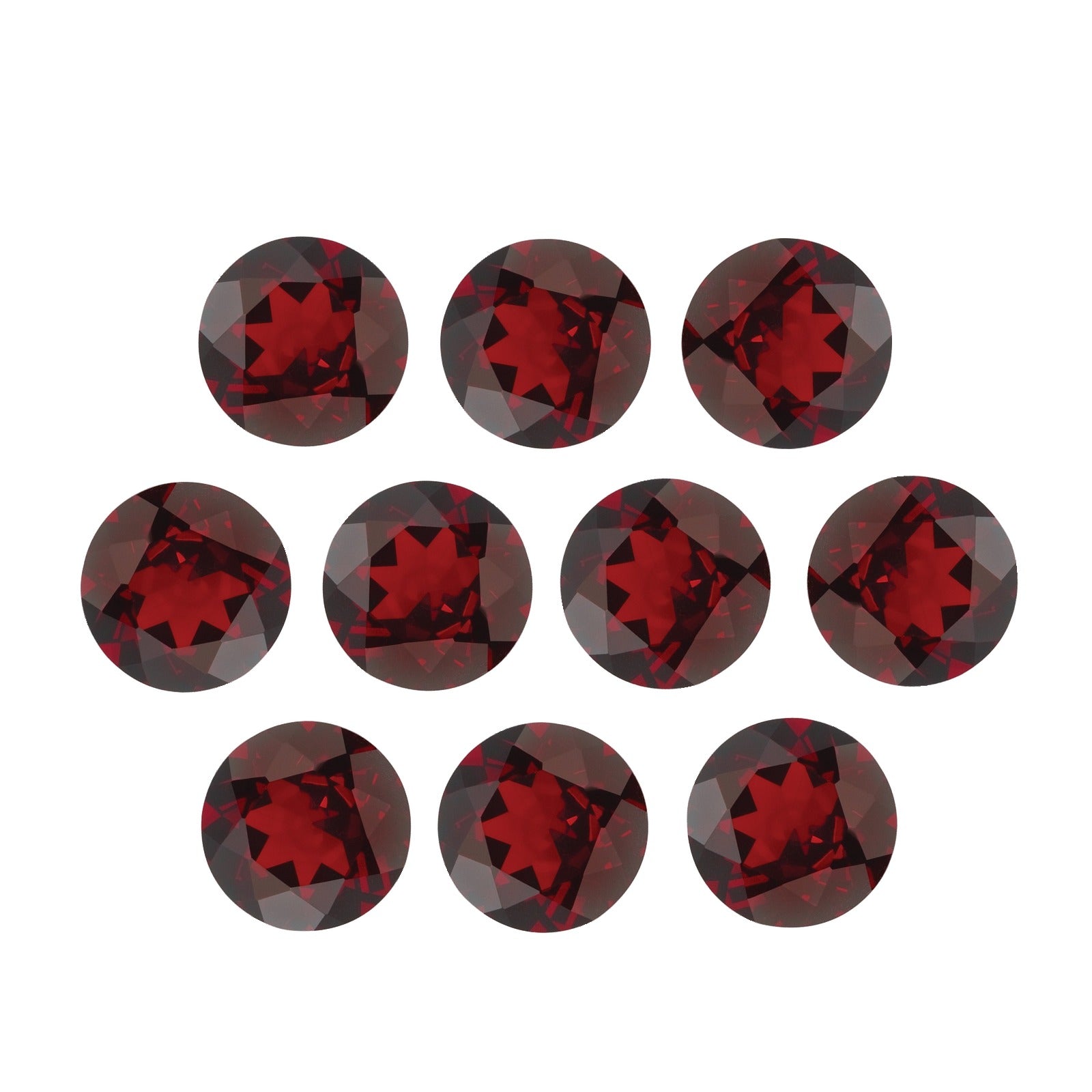 Lot of 10: 4.5 mm natural dark orange red mozambique garnet, round cut | Sapphire Row · cut7