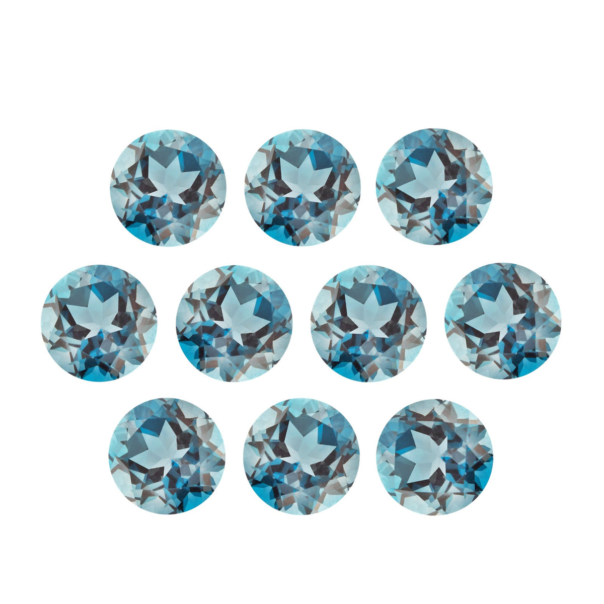 4.5 mm natural london blue topaz, round cut | Sapphire Row · cut7
